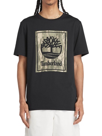 t-shirt timberland stack logo camo tb0a5ubf μαυρο