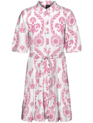 φορεμα vero moda vmdicthe 2/4 volume 10303728 floral λευκο/ροζ