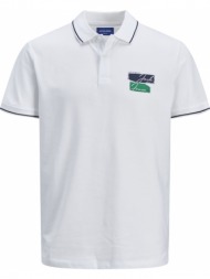 t-shirt polo jack - jones jorsunset 12210150 λευκο