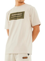 t-shirt nautica blake n7m01378 207 μπεζ