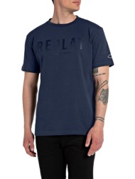 t-shirt replay with print m6660 .000.22662 271 σκουρο μπλε