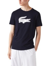 t-shirt lacoste 3d print crocodile th2042 525 σκουρο μπλε/λευκο