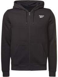 ζακετα reebok sport identity fleece zip-up hooded jacket μαυρη