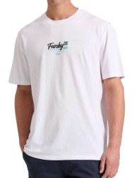 t-shirt funky buddha surf print fbm009-035-04 λευκο