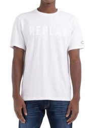 t-shirt replay with print m6660 .000.22662 001 λευκο