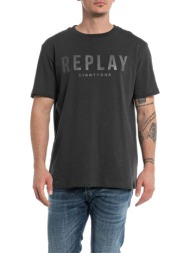 t-shirt replay with print m6660 .000.22662 998 ανθρακι