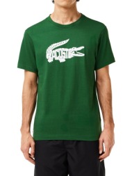 t-shirt lacoste croc print th8937 291 πρασινο/λευκο