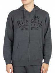 ζακετα russell athletic sporting goods zip through hoody ανθρακι