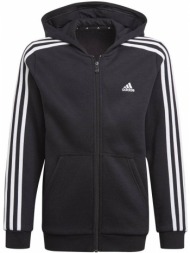 ζακετα adidas performance essentials 3-stripes hoodie μαυρη