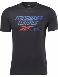μπλουζα reebok sport performance certified graphic t-shirt μαυρη