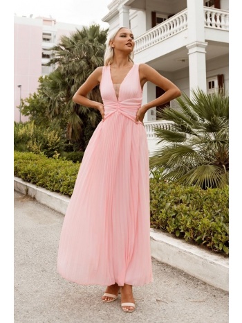 φόρεμα βραδινό πλισέ - ροζ σε προσφορά