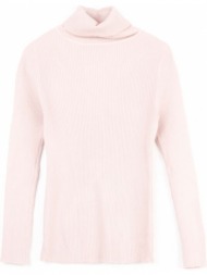 μπλούζα ριπ με ζιβάγκο - ροζ-παλ