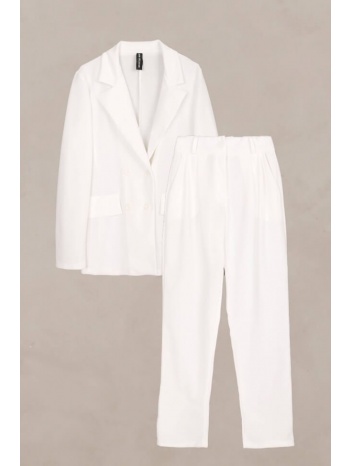 σετ ρούχων σακάκι με παντελόνι - λευκό