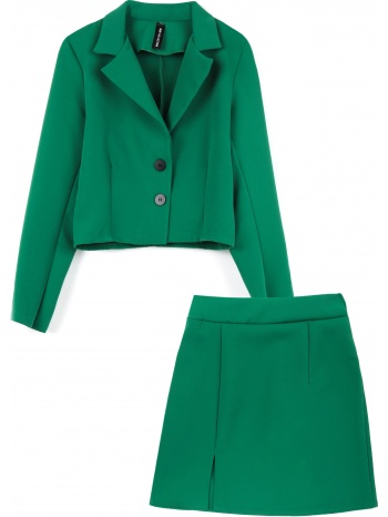 σετ ρούχων σακάκι και φούστα με λάστιχο - πράσινο