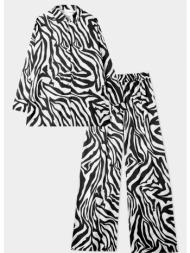σετ ρούχων πουκάμισο με παντελόνι zebra print - μαύρο