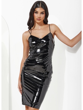 φόρεμα vinyl με τιράντες - μαύρο