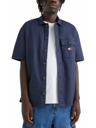 tommy jeans classic solid shortsleeve overshirt men