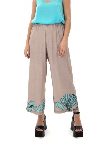 elastic waist crop straight fit pants women moutaki σε προσφορά