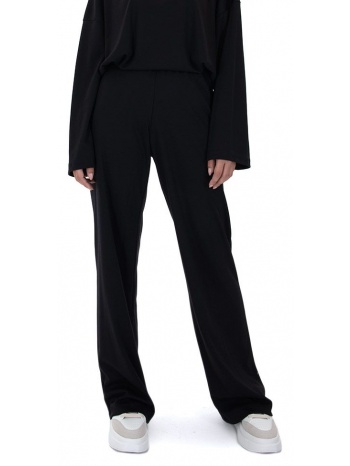 elastic high waist wide leg pants women black & black σε προσφορά