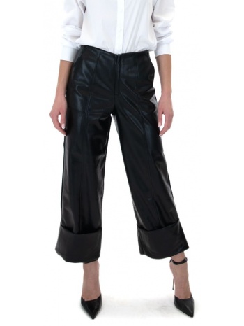 faux leather high waist crop straight fit pants women σε προσφορά