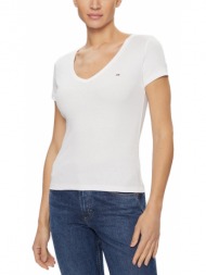 tommy jeans rib essential v neck slim fit t-shirt women