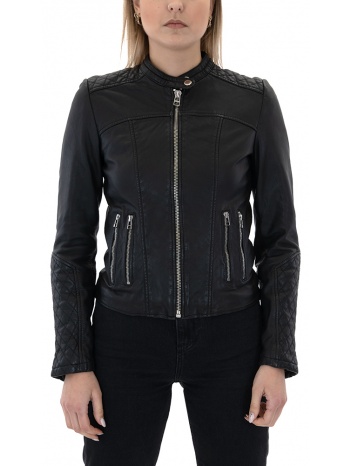 manchester leather biker jacket women goosecraft σε προσφορά