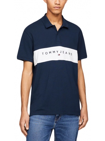 tommy jeans linear regular fit polo t-shirt men σε προσφορά