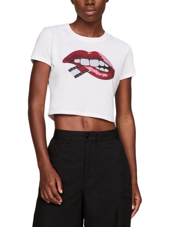 tommy jeans washed lips crop slim fit t-shirt women σε προσφορά