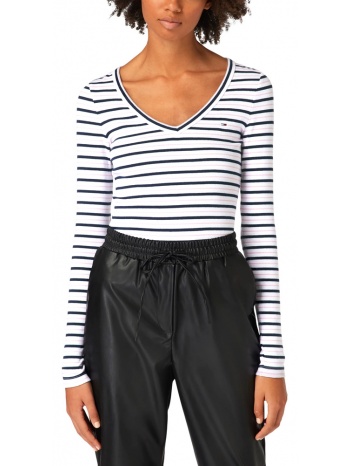 tommy jeans rib essential stripe longsleeve blouse women σε προσφορά