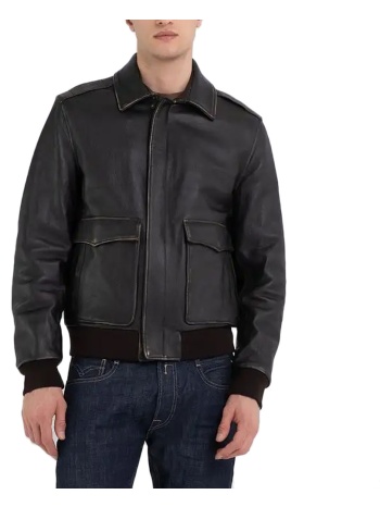 leather jacket men replay σε προσφορά