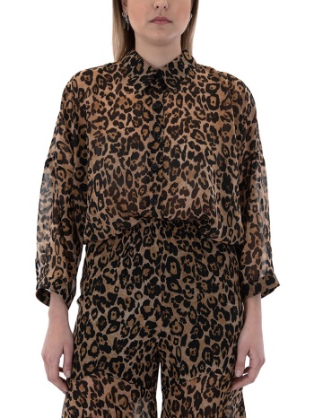 luna leopard see through longsleeve shirt women dolce
