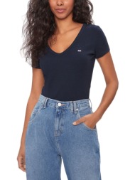 tommy jeans rib essential v neck slim fit t-shirt women