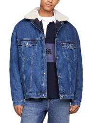 tommy jeans aiden denim removable sherpa oversize fit jacket men
