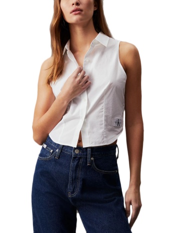 woven label sleeveless shirt women calvin klein σε προσφορά