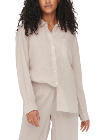 onltokyo linen blend chest pocket longsleeve shirt women σε προσφορά
