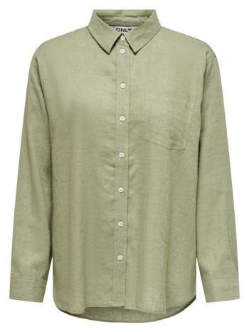 onltokyo linen blend chest pocket longsleeve shirt women σε προσφορά