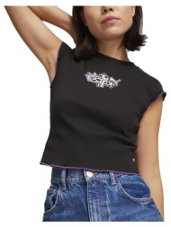x x-girl rib logo slim fit t-shirt women puma