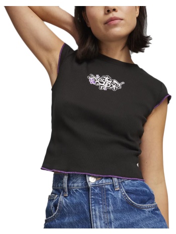 x x-girl rib logo slim fit t-shirt women puma σε προσφορά