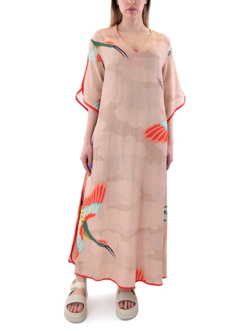 linen printed kaftan maxi dress women moutaki σε προσφορά