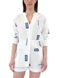 linen embroidered longsleeve comfort fit shirt women august