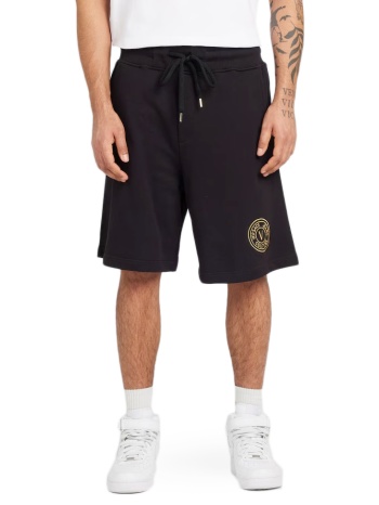 76up327 r gold embroidered logo shorts men versace jeans