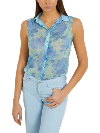 clouis all over print sleeveless shirt women guess σε προσφορά