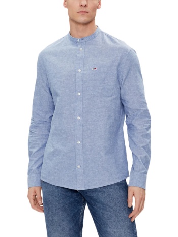 tommy jeans linen mao collar regular fit shirt men σε προσφορά