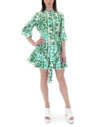 printed belted mini shirt dress women my t wearables