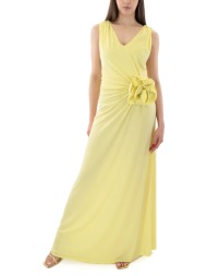 lurex floral print sleeveless long dress women c.manolo