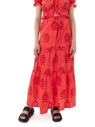 embroidered elastic waist maxi skirt women august