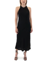 sleeveless maxi dress women black & black