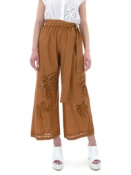 belted high waist widle leg crop pants women moutaki