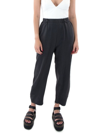 kidonas elastic high waist slouchy fit crop pants women