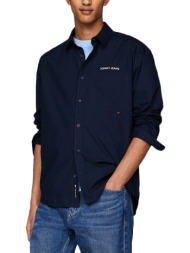 tommy jeans solid embroidered logo regular fit shirt men